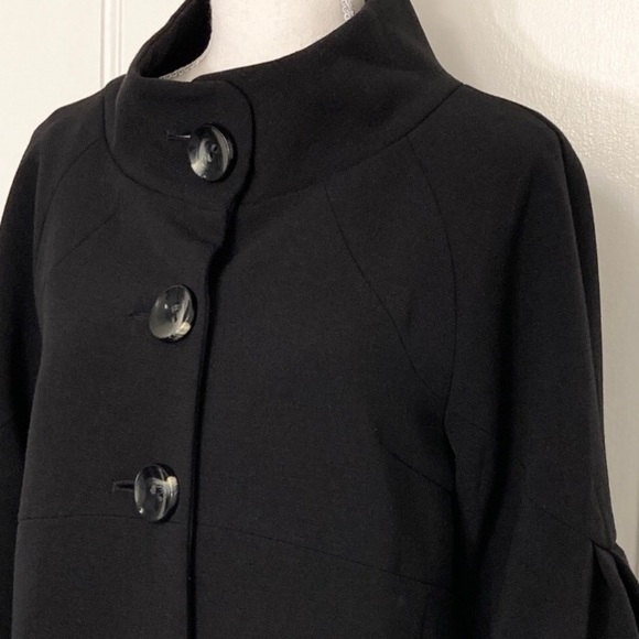 Kensie Black Bell Sleeved Coat - Picture 3 of 13